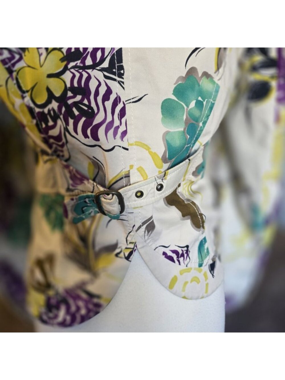 ETRO Milano Italy Floral Cotton Blazer Jacket Belted Purple Yellow IT 46 US 10 L - Picture 7 of 16